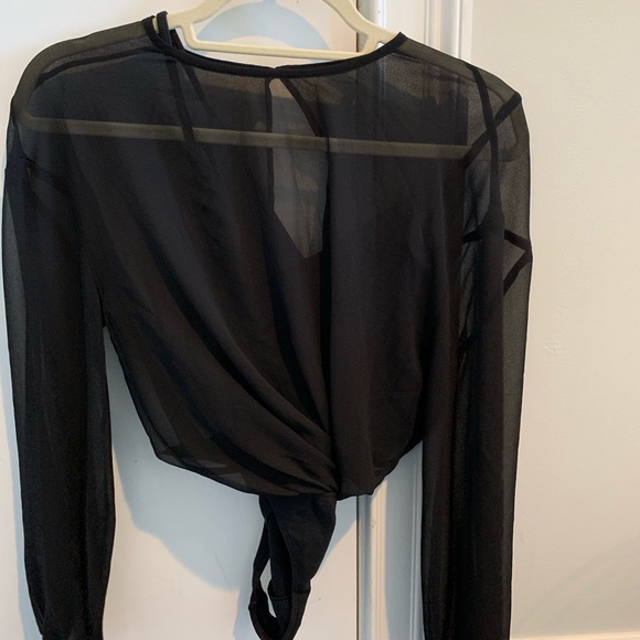Aritzia Wilfred bodysuit blouse XSmall black - Picture 2 of 5